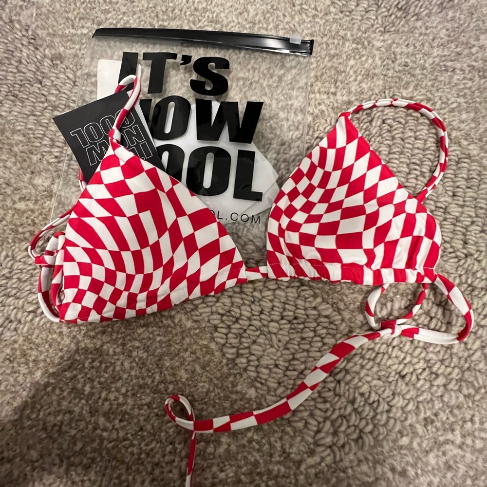 REVOLVE it’s now cool checkered bikini top